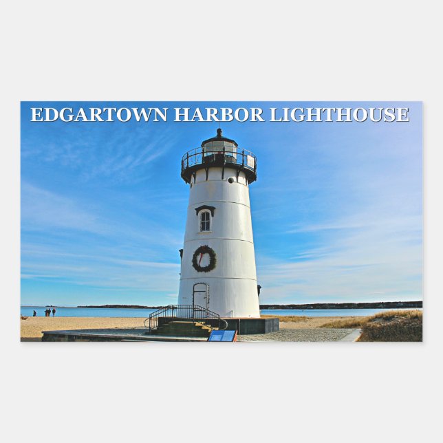 Edgartown Harbour Lighthouse, MA Stickers (Front)
