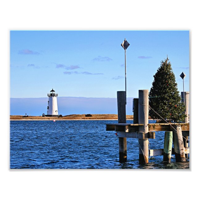 Edgartown Harbour Lighthouse, Martha's Vineyard MA Photo Print (Front)