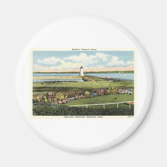 Edgartown Lighthouse Martha's Vineyard c1925 Magnet (Front)