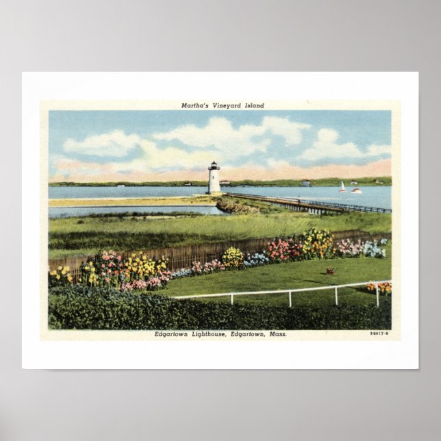 Edgartown Lighthouse Martha's Vineyard c1925 Poster (Front)