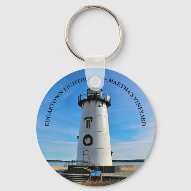Edgartown Lighthouse, Massachusetts Keychain (Front)