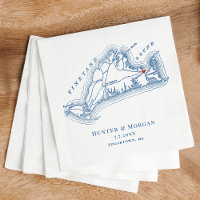 Edgartown MA Map Elegant Navy Blue Wedding
