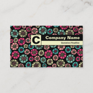 Edge Labelled Monogram - Abstract Flowers 031023 Business Card