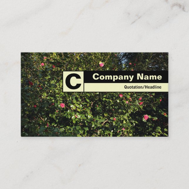 Edge Labelled Monogram - Camellia Bush Business Card (Front)