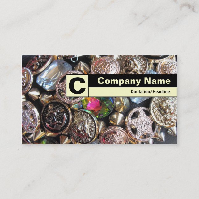 Edge Labelled Monogram - Flea Market Bling Business Card (Front)