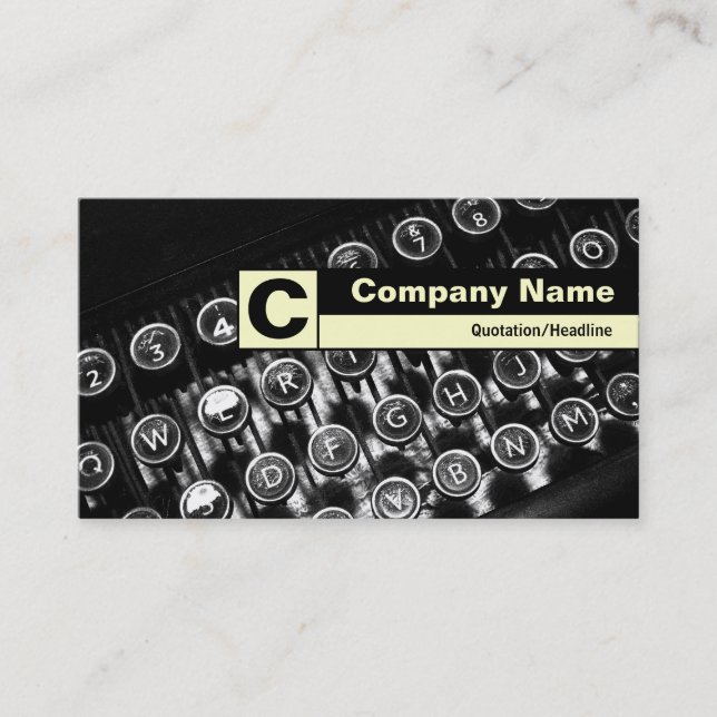 Edge Labelled Monogram - Old Typewriter Business Card (Front)