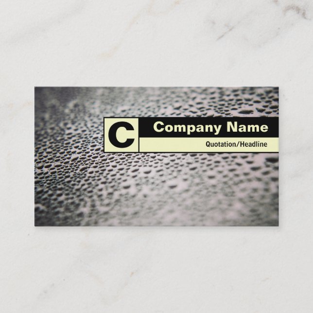 Edge Labelled Monogram - Water Droplets on Glass 1 Business Card (Front)