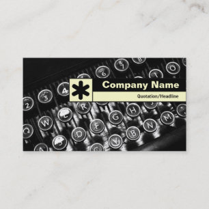 Edge Labelled - Old Typewriter Business Card