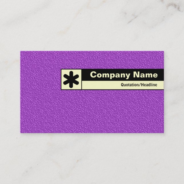 Edge Labelled - Purple Embossed Tex Business Card (Front)