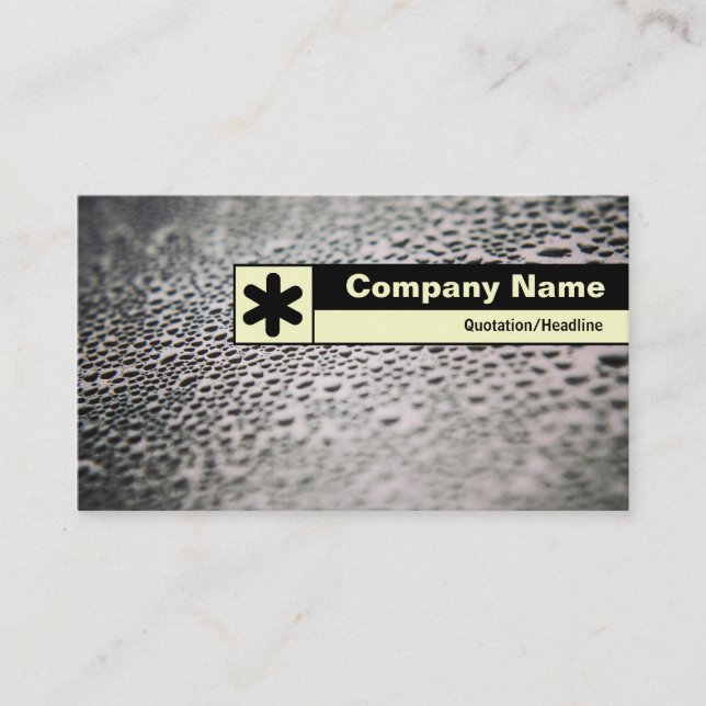 Edge Labelled - Water Droplets on Glass 02 Business Card (Front)