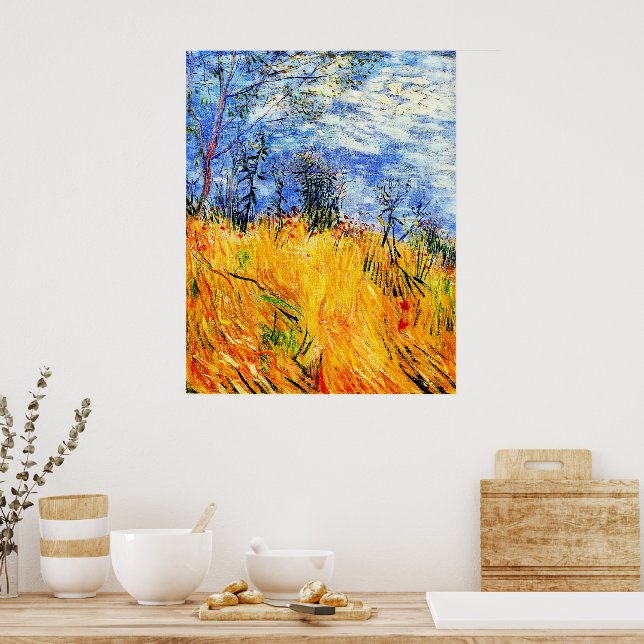 Edge of a Wheat Field with Poppies Poster (Kitchen)