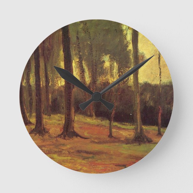 Edge of a Wood by Vincent van Gogh Round Clock (Front)
