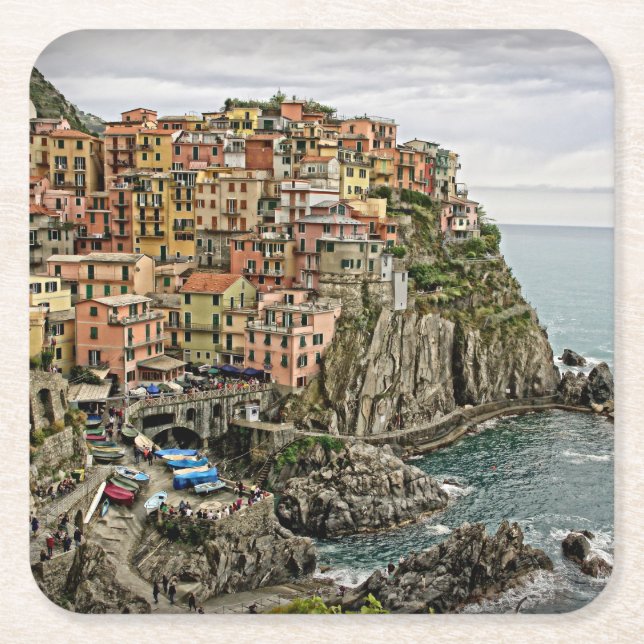 Edge of Italy - Manarola - Square Coaster (Front)