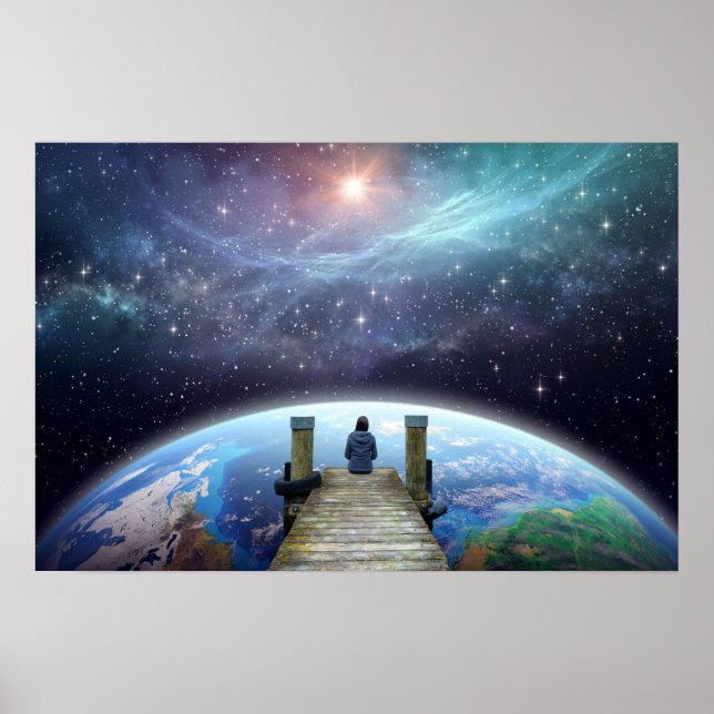 Edge of the Multiverse: Contemplative Space Art Poster (Front)