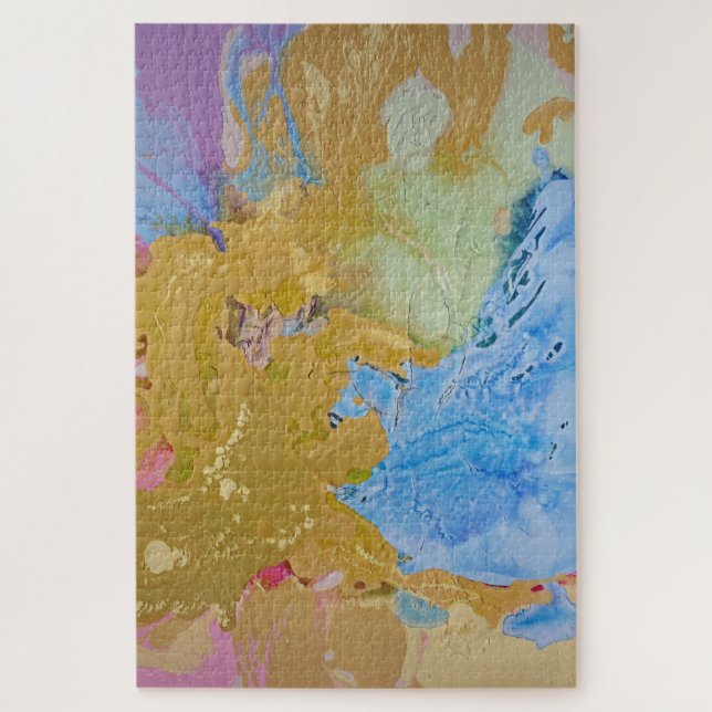 Edge of the Plains modern abstract pastel colours  Jigsaw Puzzle (Vertical)