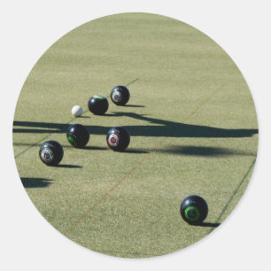 Edge of Victory: A Close Call at Lawn Bowls Classic Round Sticker