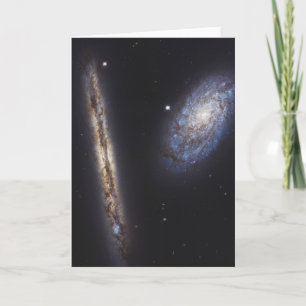Edge-On Galaxy Ngc 4302 & Tilted Galaxy Ngc 4298 Card