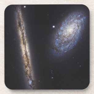 Edge-On Galaxy Ngc 4302 & Tilted Galaxy Ngc 4298 Coaster