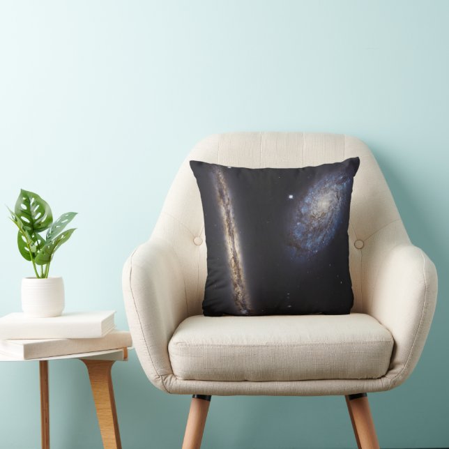 Edge-On Galaxy Ngc 4302 & Tilted Galaxy Ngc 4298 Cushion (Chair)