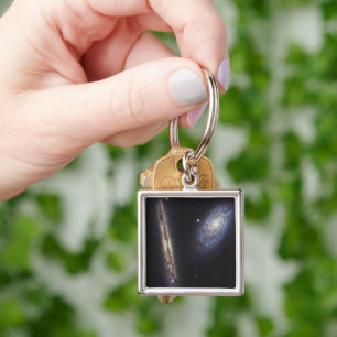 Edge-On Galaxy Ngc 4302 & Tilted Galaxy Ngc 4298 Key Ring