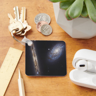 Edge-On Galaxy Ngc 4302 & Tilted Galaxy Ngc 4298 Key Ring