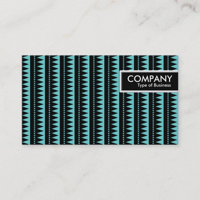 Edge Tag - Aztec Pattern - Blue (#66cccc) (Front)