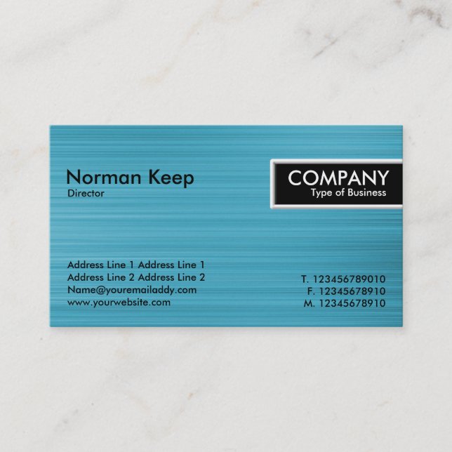 Edge Tag - Brushed Light Blue Texture (Front)