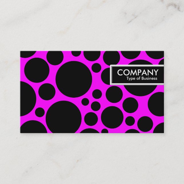 Edge Tag - Spotty - Black on Magenta (Front)