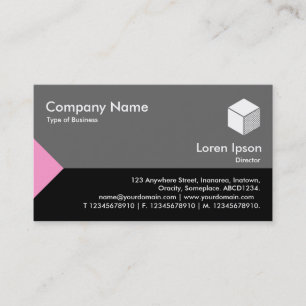 Edge Triangle III - Pink, Black with Grey Business Card