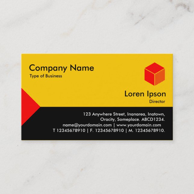 Edge Triangle III - Red, Black with Amber Business Card (Front)