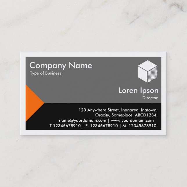 Edge Triangle - Orange, Black & Grey Business Card (Front)
