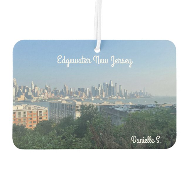Edgewater view of NY  Car Air Freshener (Back)