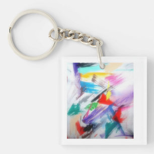 Edgy Abstract Art Keychain