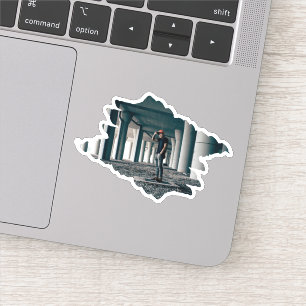 Edgy Abstract Torn Photo Sticker