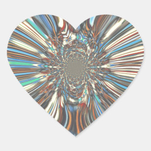 Edgy African Urban Pop Art Abstract Optical Design Heart Sticker