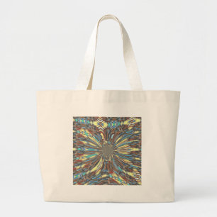 Edgy African Urban Pop Art Abstract Optical Design Large Tote Bag