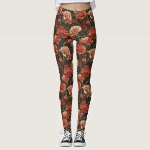Edgy Anemones Floral Yoga Leggings
