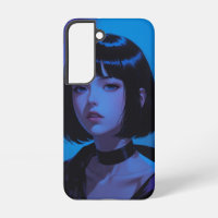 Edgy Anime Girl Samsung Case- Dark Cyber Aesthetic