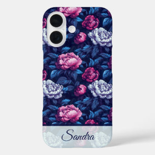 Edgy Anniversary Keepsake Peony Floral Custom iPhone 16 Case