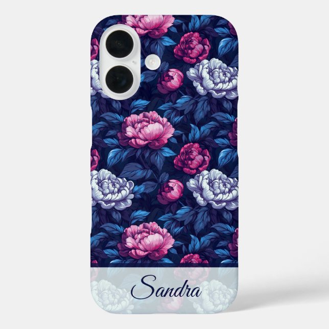 Edgy Anniversary Keepsake Peony Floral Custom Case-Mate iPhone Case (Back)