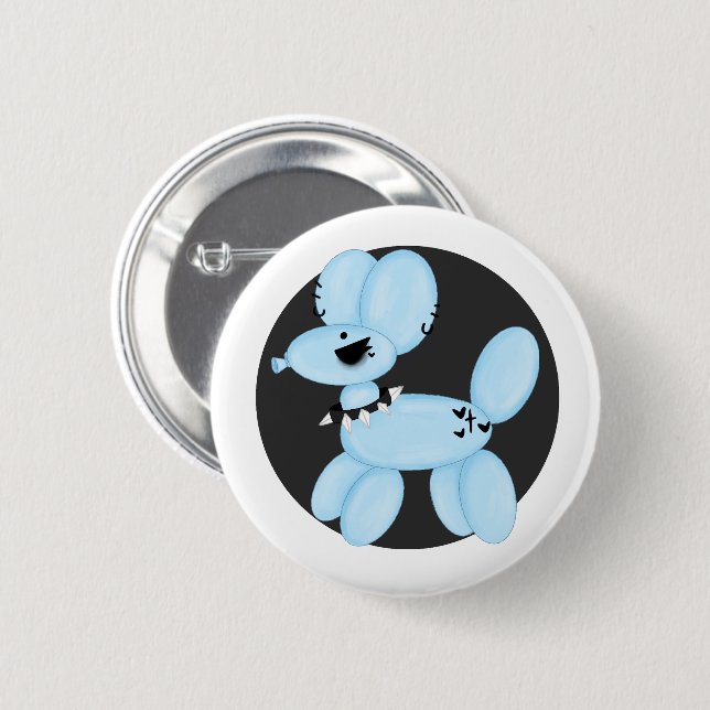Edgy Balloon Dog Pin Button (Front & Back)