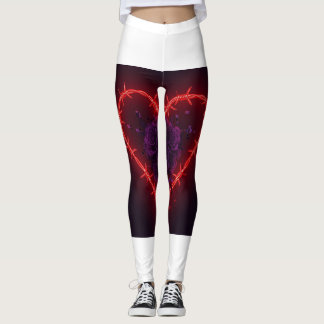 Edgy Barbed Heart Purple Roses Leggings 💔🌹