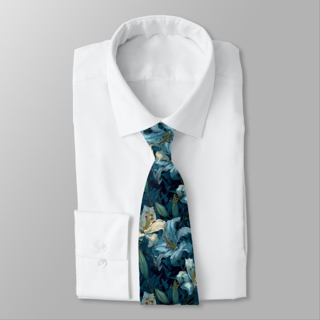 Edgy Birthday Gifts For Boyfriend Lilies Tie (Tied)