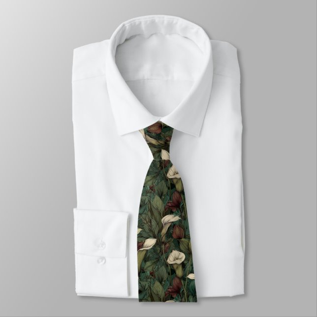 Edgy Birthday Gifts For Him Calla Lilies Tie (Tied)