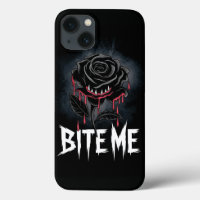 Edgy 'Bite Me' Gothic Rose Design