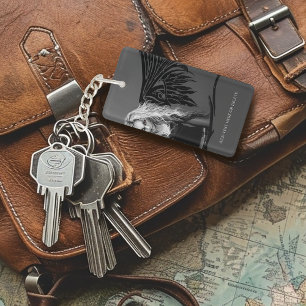 Edgy Black Tribal Fallen Angel Red Eyes Gothic Key Ring