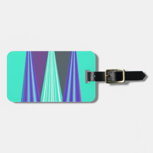 Edgy Blue Purple Cyan Chevron Art Print Luggage Tag