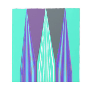 Edgy Blue Purple Cyan Chevron Art Print Notepad