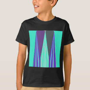 Edgy Blue Purple Cyan Chevron Art Print T-Shirt
