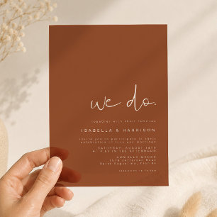 Edgy Bohemian Burnt Orange Modern Minimalist Acrylic Invitations